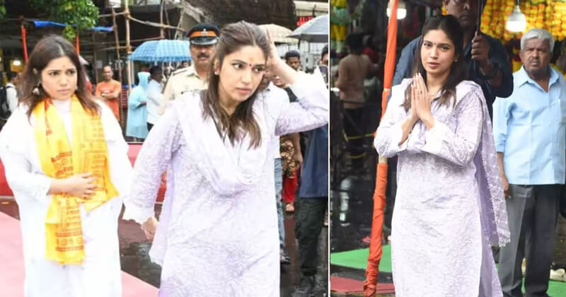 દેસી લુકમાં બહેન સમીક્ષા સાથે બપ્પાના દર્શન કરવા સિદ્ધિવિનાયક પહોંચી ભૂમિ પેડનેકર, બહાર નીકળી પેપરાજીને આપ્યો લાડુનો પ્રસાદ