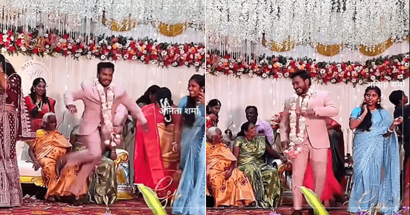 વરરાજાનું સ્ટેજ પર આવું કેવું ઉશ્કેરાટભર્યું વર્તન? વહુની સામે જ આવી હરકત કરી દીધી,  યુઝરે કહ્યું, “આટલો કોણ ખુશ થાય છે ભાઈ પાછળ પણ જો.”