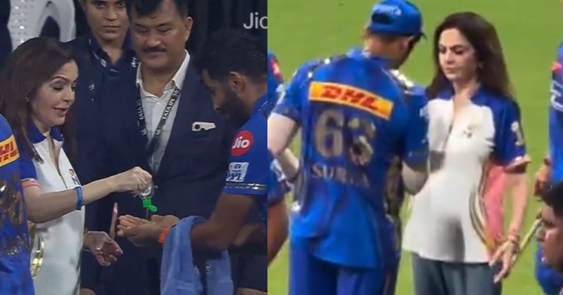 કોરોનાથી ડર્યા નીતા અંબાણી ? MI ની જીત બાદ પહેલા આપ્યુ સેનેટાઇઝર અને પછી મિલાવ્યો હાથ- જુઓ વીડિયો