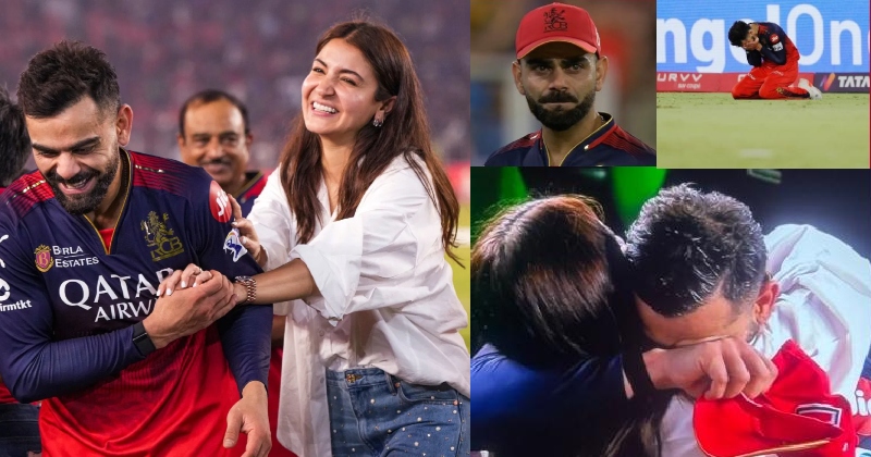 અનુષ્કાના ગળે લાગી રડ્યો વિરાટ કોહલી, જીતની ક્રેડિટ પણ આપી ને ટ્રોફી પણ થમાવી…RCBની જીત બાદ ઇન્ટરનેટ પર છવાઇ ‘વિરૂષ્કા’ મોમેન્ટ