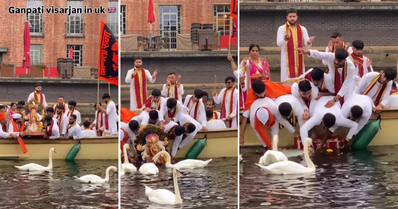 ભારતીયોએ ઇંગ્લેન્ડ UK માં કર્યુ ગણપતિ વિસર્જન, લોકોએ કહ્યુ- પરંપરા નિભાવો પણ પ્રદૂષણ ના ફેલાઓ