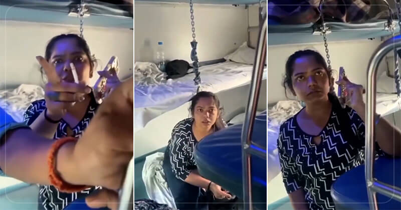 ટ્રેનના એસી કોચમાં મહિલાએ સળગાવી સિગારેટ, રોકતા જ થયો બવાલ, વીડિયો વાયરલ!