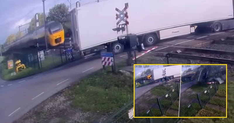 રેલવે ટ્રેક પર ફસાઇ ગયો મોટો ટ્રક, ટ્રેને મારી જોરદાર ટક્કર, ઉડી ગયા પરખચ્ચા- જુઓ ખતરનાક વીડિયો