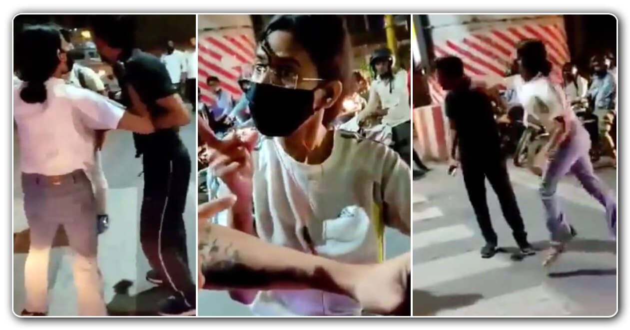 યુવતીએ ઉછળી-ઉછળીને યુવકના ગાલ પર ઝીંકી દીધા 22 તમાચા, પોલીસ પણ જોતી રહી ગઈ, જુઓ VIDEO