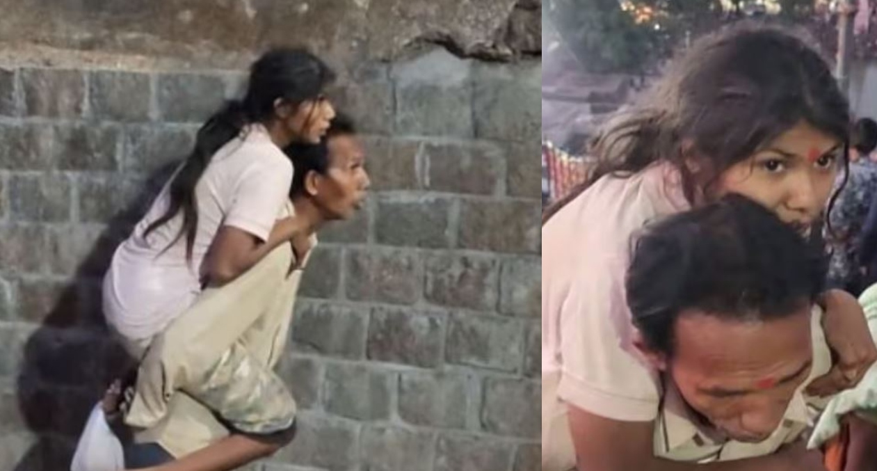 16 વર્ષની દિવ્યાંગ દીકરીને ખભે ઉંચકીને પિતા ચઢ્યા પાવાગઢ- બાપનો દીકરી પ્રત્યેનો પ્રેમ જોઇ ભક્તો પણ થયા ભાવુક