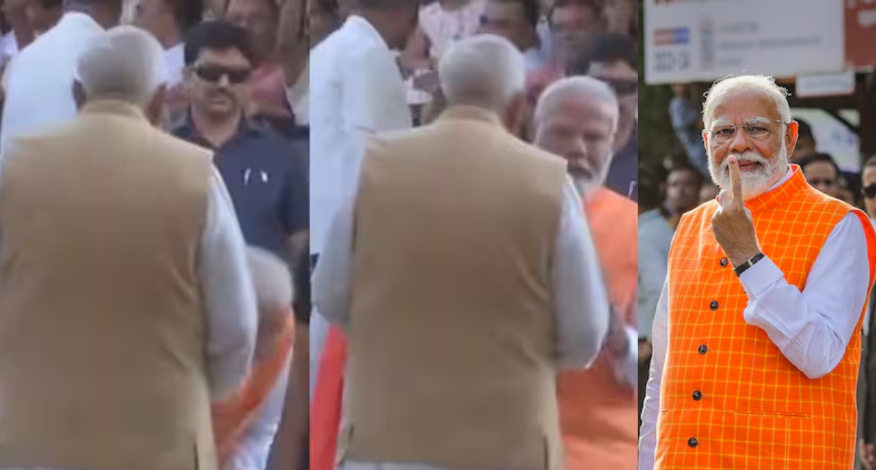 અમદાવાદ : PM મોદી વોટ કરતા પહેલા આ વ્યક્તિને લાગ્યા પગે, જાણો કોણ છે કુર્તા-પાયજામા અને જેકેટ પહેરેલ આ વ્યક્તિ